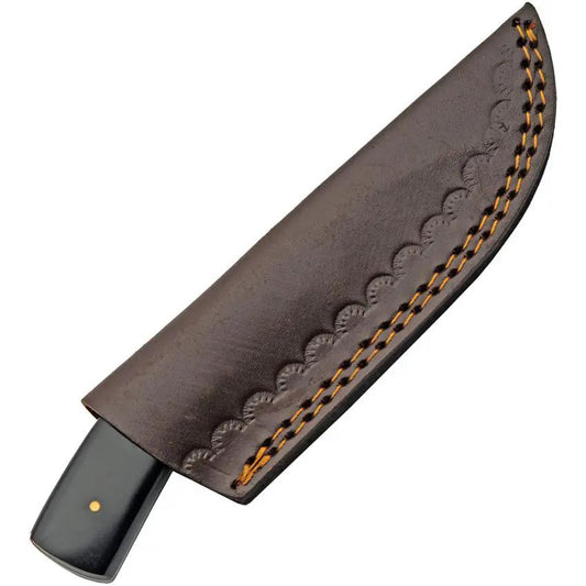 Damascus Turquoise Trailing Point Knife DM 1401 - Full Tang With Turquoise Resin And Buffalo Horn Handle by Damascus
