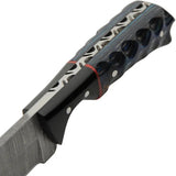 Damascus Skinner Blue and Black DM-1404BL Knife - Damascus Steel Blade With Full Tang And Pakkawood Handle by Damascus