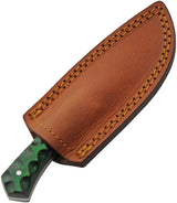 Damascus Skinner DM-1404GN - 3 Inch Damascus Blade Full Tang With Green Black Pakkawood Handle by Damascus