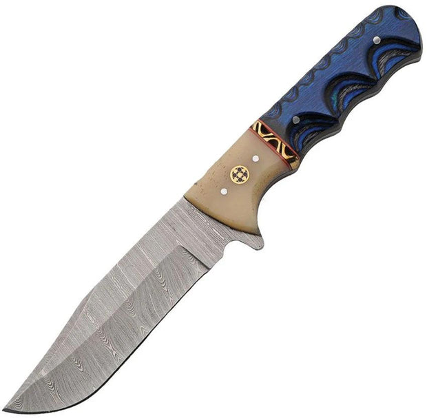 Damascus Fixed Blade Blue Wood DM1405BL by Damascus