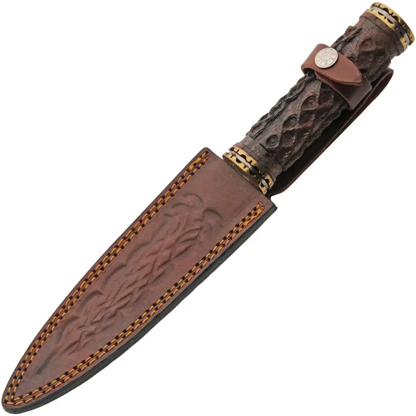 Damascus Zenith Dagger DM-1409 - Double Edge Damascus Blade With Brass Guard And Pommel, 12.75in Overall by Damascus