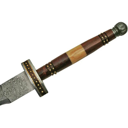 DM Forge Damascus Flamberge Sword Wood DM-5011 - Handcrafted 23.5 Inch Damascus Blade by Damascus