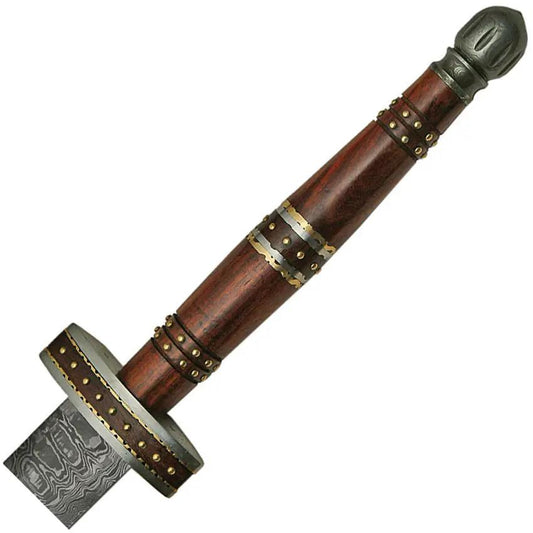 Damascus Imperial Sword DM-5016 - 27 Inch Damascus Blade With Brown Wood Handle And Leather Sheath by Damascus