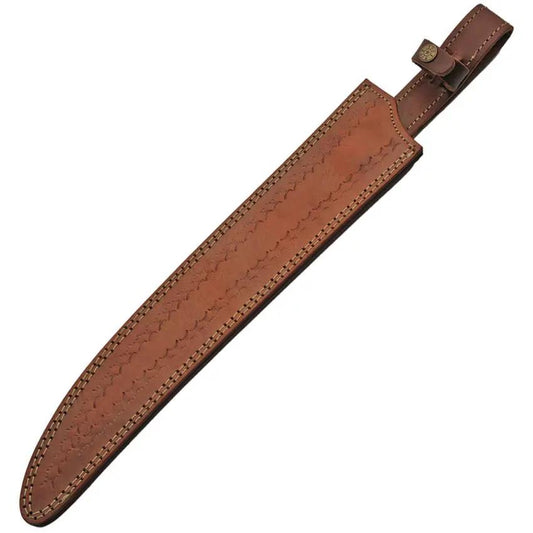 Damascus Small Sword DM5017 - 15 Inch Damascus Blade Full Tang Walnut And Bone Handle Leather Belt Sheath by Damascus