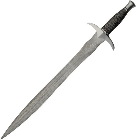Damascus Langferd Sword DM-5026 - Double-Edged Damascus Blade With Leather Belt Sheath by Damascus