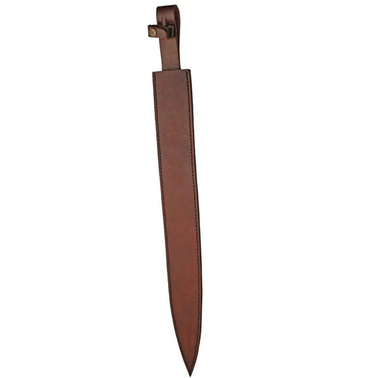 Damascus Roman Delos Sword - Double Edge 23 Inch Damascus Blade With Brown Sculpted Wood Handle by Damascus