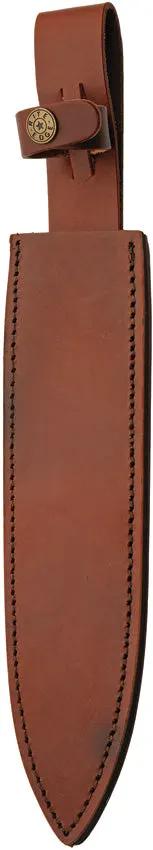Damascus Fancy Short Sword DM-5032 - Handcrafted 9.5 Inch Damascus Blade With Brown Wood Handle And Leather Sheath by Damascus
