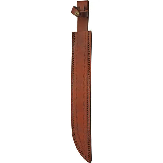 Damascus Ring Tail Saber DM-5034 - Handcrafted Damascus Blade With Filework And Leather Sheath by Damascus