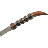 Damascus Ring Tail Saber DM-5034 - Handcrafted Damascus Blade With Filework And Leather Sheath by Damascus