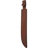 Damascus Forge Twisted Short Sword DM-5035 - 14.5in Damascus Blade With Black Wood Handle And Leather Sheath by Damascus