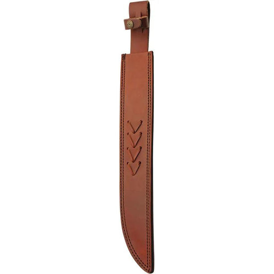 Damascus Saber DM-5036 - Damascus Steel Blade With Brass Guard, Brown Wood Handle And Leather Belt Sheath by Damascus