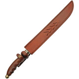 Damascus Saber DM-5036 - Damascus Steel Blade With Brass Guard, Brown Wood Handle And Leather Belt Sheath by Damascus