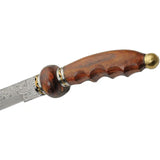Damascus Saber DM-5036 - Damascus Steel Blade With Brass Guard, Brown Wood Handle And Leather Belt Sheath by Damascus