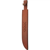 Damascus Forge Fancy Guard Short Sword DM-5037 - Handcrafted Damascus Blade With Brass Guard And Leather Sheath by Damascus