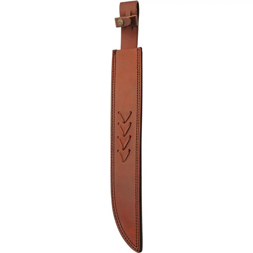Damascus Forge Fancy Guard Short Sword DM-5037 - Handcrafted Damascus Blade With Brass Guard And Leather Sheath by Damascus