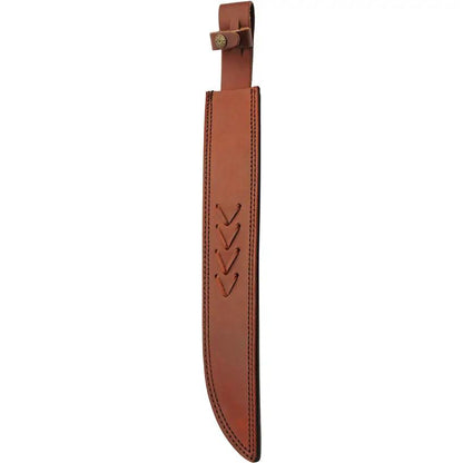 Damascus Forge Fancy Guard Short Sword DM-5037 - Handcrafted Damascus Blade With Brass Guard And Leather Sheath by Damascus