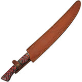 Forgecrest Damascus Dawnbreaker Sword DM-5038 - 15-Inch Damascus Steel Blade, Full Tang, Kirinite Spacer, Leather Sheath by Damascus