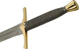 DM Forge Damascus Two-Handed Sword DM-5040 - 25 Inch Damascus Blade With Wire Wrapped Handle by Damascus