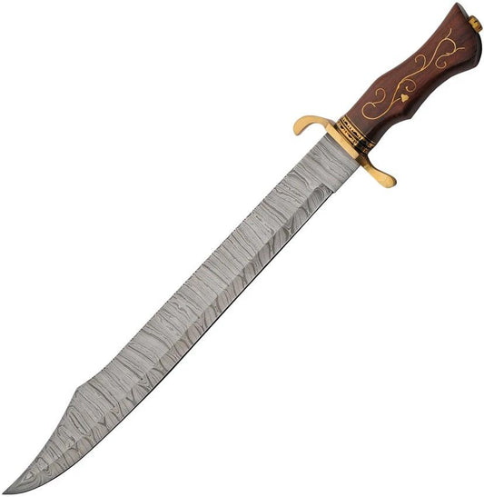 Damascus Scimitar Brass Inlay DM-5045 by Damascus