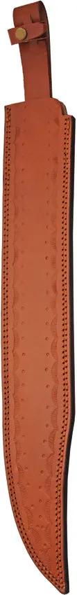 DM Forge Damascus Scimitar DM5045 21 Inch Damascus Blade With Brass Inlay Brown Wood Handle Leather Belt Sheath by Damascus