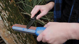 DMT TriStone Rotator Diamond Sharpener Kit For Hunters And Cooks 3 Grit Stones With Adjustable Angle Guides by DMT