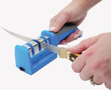 DMT Eversharp Three Stage Knife Sharpener With Non Slip Base Ergonomic Handle For Home Cooks by DMT