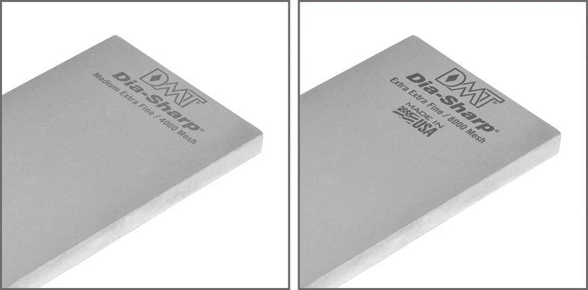 DMT DiaSharp Bench Stone 8E ME Extra Fine To Extra Extra Fine Grit 8 Inch With Boxed Hanging Tab For Woodworkers by DMT