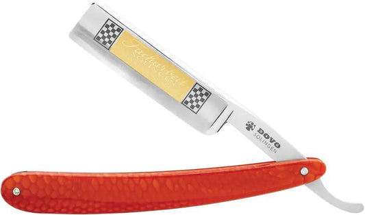 Dovo Facharbeit Six Eighths Inch Straight Razor For Wet Shavers With Red Acrylic Handle Extended Tang Square Point by Dovo