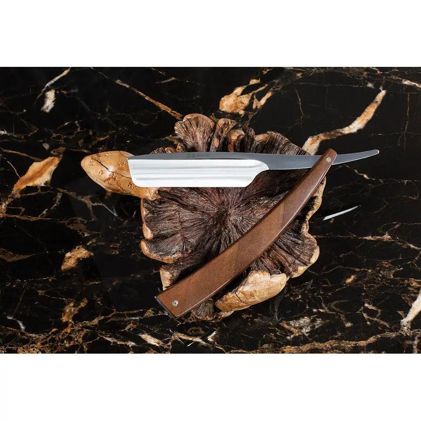 Dovo Five Eighths Straight Razor Walnut Handle Premium Carbon Steel Satin Blade For Professional Barbers by Dovo