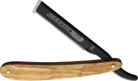 Dovo Shavette Olive Wood Aluminium Handle With Extended Tang For Professionals And Enthusiasts by Dovo