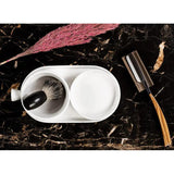 Dovo Shave Bowl Set Daylight 6340512 White Ceramic Bowl With Soap Dish Lid Tray And Wooden Shelf For Wet Shavers by Dovo