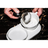 Dovo Shave Bowl Set Daylight 6340512 White Ceramic Bowl With Soap Dish Lid Tray And Wooden Shelf For Wet Shavers by Dovo