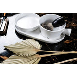Dovo Shave Bowl Set Daylight 6340512 White Ceramic Bowl With Soap Dish Lid Tray And Wooden Shelf For Wet Shavers by Dovo