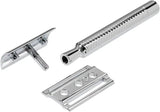 Dovo Primo II Safety Razor Premium Brass Handle Closed Comb Three Part Includes 10 Super Platinum Blades For Wet Shavers by Dovo