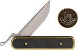Dark Pines Switchback Friction Folder Nitro V Blade Brass Handle With Black Micarta Inlay Serialized by Dark Pines