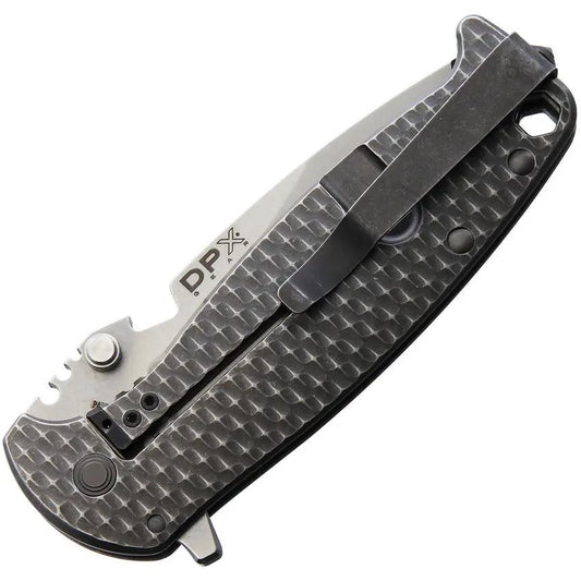 DPx Gear HEST-F Framelock Gray - Bohler M390 Blade, 3-D Titanium Handle, Glass Breaker, Bottle Opener by DPx Gear