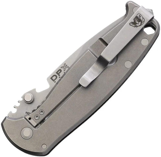 DPx Gear HEST Sleip Classic Framelock - Sleipner Tool Steel Blade With Glass Breaker And Green Canvas Micarta Handle by DPx Gear
