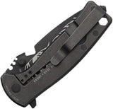 DPx Gear HEST Urban Framelock Raven - M390 Drop Point Blade With Black Titanium Handle by DPx Gear