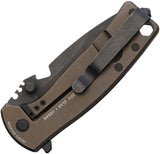 DPx Gear HEST Urban Framelock Bronze Titanium Handle M390 Drop Point Knife With Bottle Opener And Glass Breaker by DPx Gear