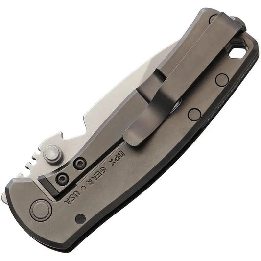 DPx Gear HEST Urban MilSpec Framelock - Titanium Back Handle, Hex Drive, Bottle Opener, Wire Stripper Jimping by DPx Gear
