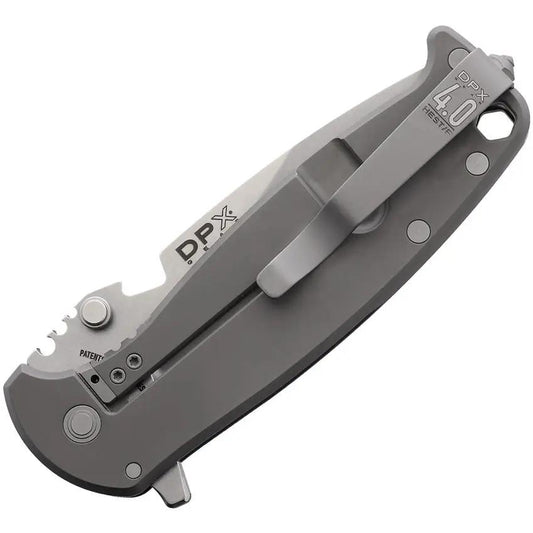 DPx Gear HEST 4.0 Framelock Magna - MagnaCut 3in Blade, Gray Titanium Handle, Bottle Opener Quick Open by DPx Gear