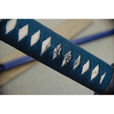 Dragon King War Horse Katana SR35350 Premium True Clay Tempering Satin Blade Rayskin Handle Blue Cord Wrap Collectors by Dragon King