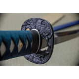 Dragon King War Horse Katana SR35350 Premium True Clay Tempering Satin Blade Rayskin Handle Blue Cord Wrap Collectors by Dragon King