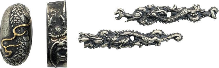 Dragon King Ryujin Katana 40th Anniversary Limited Edition T10 Blade 27.5in Black Silver Motif Collectors by Dragon King