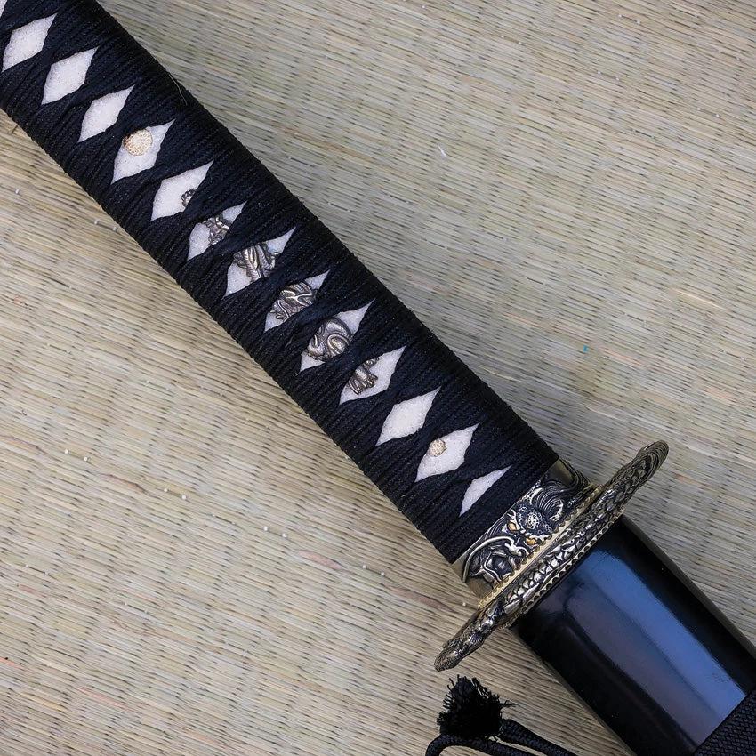 Dragon King Ryujin Katana 40th Anniversary Limited Edition T10 Blade 27.5in Black Silver Motif Collectors by Dragon King
