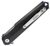 Dreamtech Linerlock G10 Black D3395GB - Satin D2 Tool Steel Tanto Blade With Extended Tang And Pocket Clip by Dreamtech