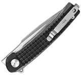 Dreamtech Linerlock G10 Black D3613GB - D2 Tool Steel Blade 4.25 Inch Closed Extended Tang Pocket Clip by Dreamtech
