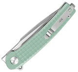 Dreamtech Linerlock Knife Jade G10 - Satin D2 Blade, 3.13in, 4.25in Closed, Extended Tang, Pocket Clip by Dreamtech