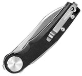 Dreamtech Linerlock G10 Black D3618GB - 3.25 Inch Satin D2 Blade Extended Tang Lanyard Hole Pocket Clip by Dreamtech