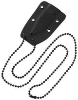 Dreamtech Neck Knife CP BSW D4039B - 5 Inch Overall D2 Clip Point Blade Skeletonized Handle Black Kydex Sheath by Dreamtech